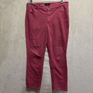 Talbots Straight Leg Corduroy Pant Stretch Pink Women's Size 12 Petite Preppy